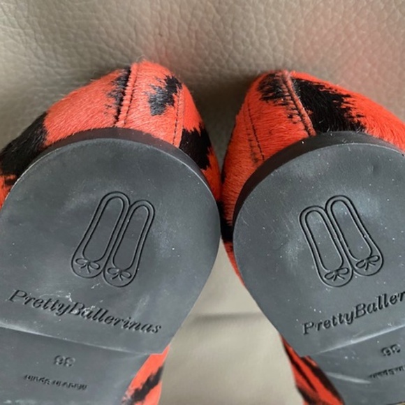 Pretty Ballerinas sz EU 36/US 5.5-6 rust orange black zebra pony - Picture 12 of 16